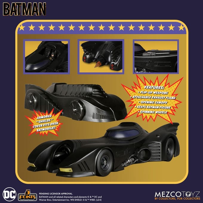 Mezco Toys Batman (1989) 5 Points Vehicle Batmobile Vehicles