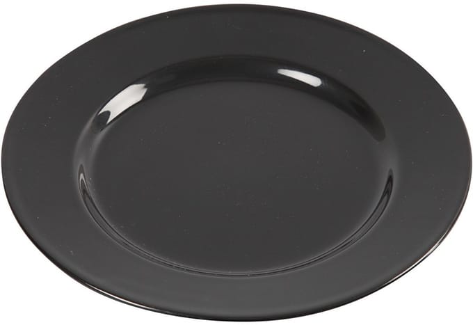 Bordjes, d 19 cm, zwart, 6 stuk/ 1 doos