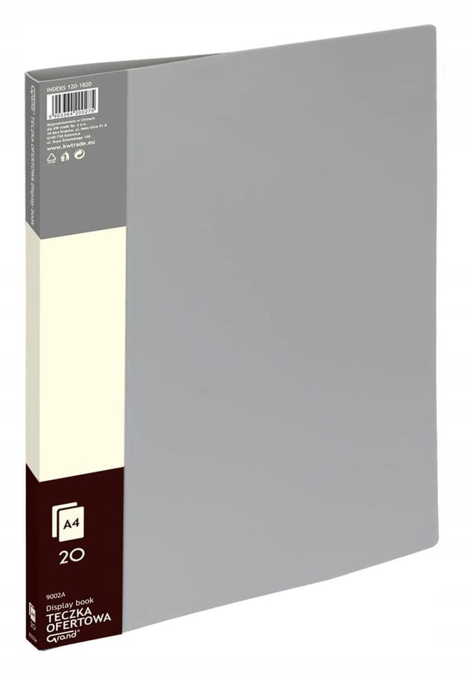 Portfolio Kaart A4 Grijs PP 20 Hoesjes GRAND