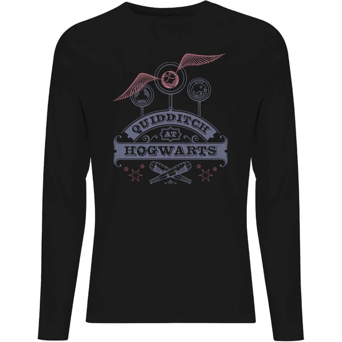 Harry Potter Quidditch At Hogwarts Men's Long Sleeve T-Shirt - Black - XL