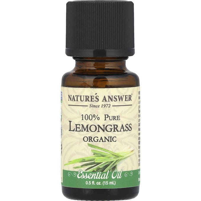 Nature'S Answer, Organic Essential Oil, 100% Pure Lemongrass, 0.5 Fl Oz (15 Ml)