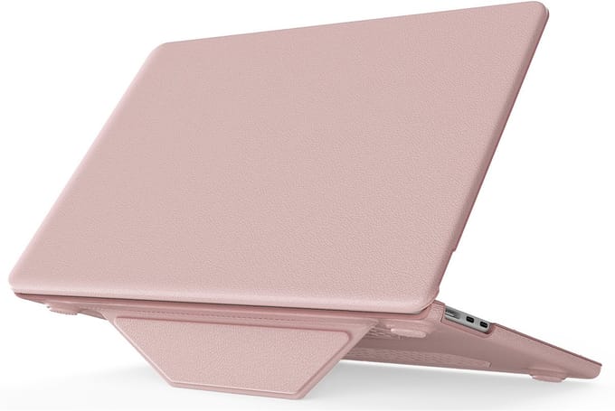 CaseBoutique macbook case geschikt voor MacBook Air 15'' (M2-M5) - Roze - Vegan Kunstleer