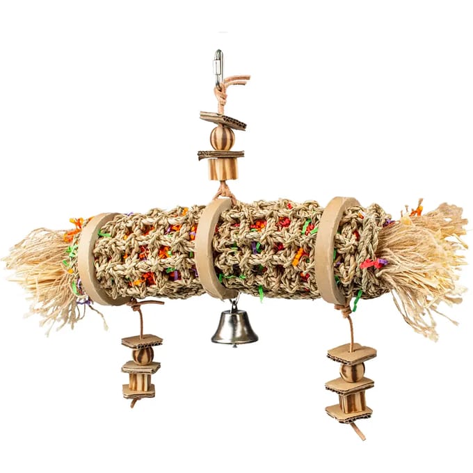 Duvoplus - Speelgoed Voor Dieren - Vogel - Zeegras Snackzakje 43x28x10cm Meerkleurig - 1st - 23431