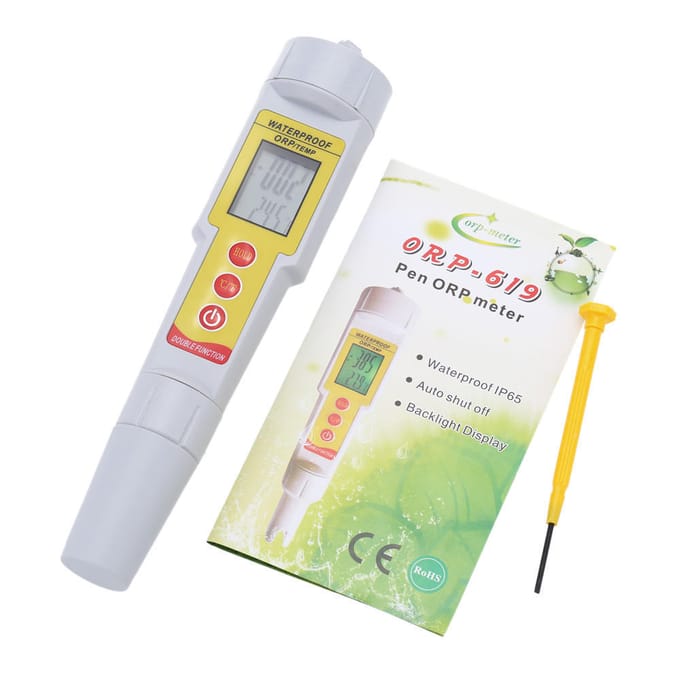 Thermomètre ORP/TEMP de type stylo avec affichage rétroéclairé, potentiel de réduction d'oxydation Portable jaune