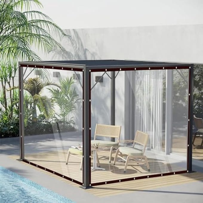 Waterdicht transparant zeil 2 x 3 m voor tuin en buitengebruik