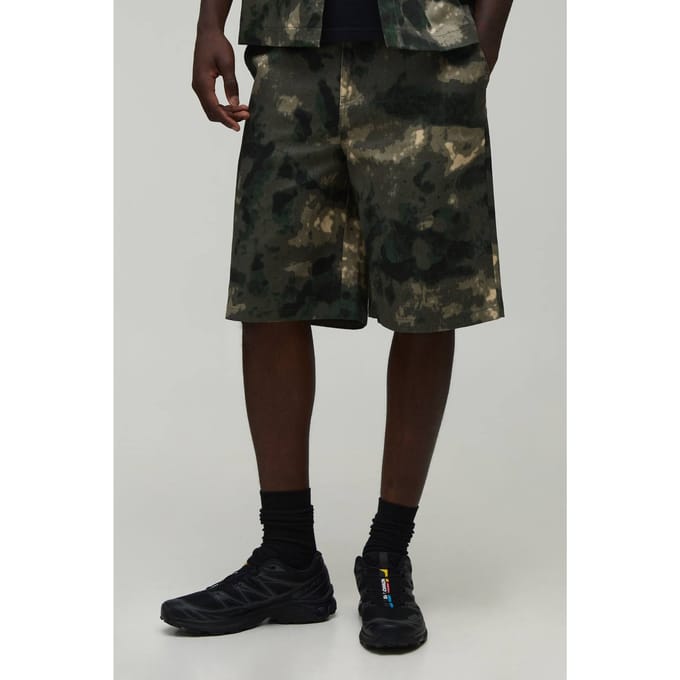 Parachute Fit Camo Twill Gecoördineerde Short | Khaki | Size 32