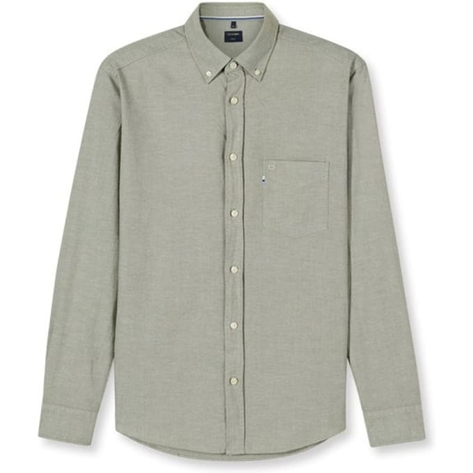 OLYMP Casual Overhemd, regular fit, Button-down, Olijfgroen