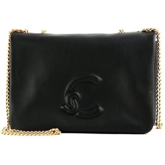 COCCINELLE Leren schoudertas avondtas Dulse Mini Bag Smooth Leather Noir zwart