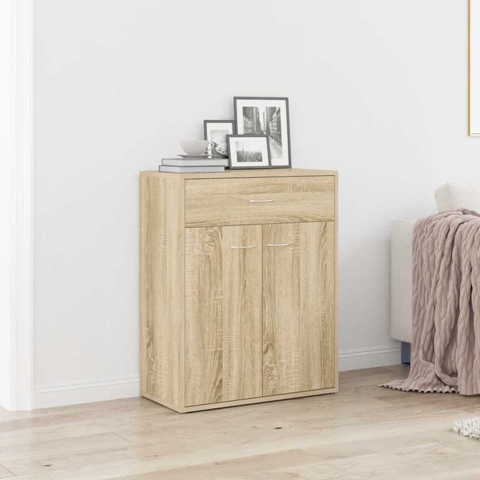 vidaXL - Dressoir - 60x30x75 - cm - bewerkt - hout - sonoma - eikenkleurig