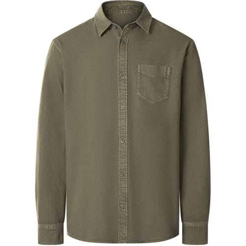 ESMARA MEN Denim heren overhemd (Olijfgroen, L (41/42))