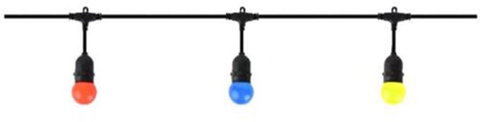Prikkabel - Lichtsnoer - E27 Fitting - 10 Lampen - 10 Meter - 1500W - Zwart