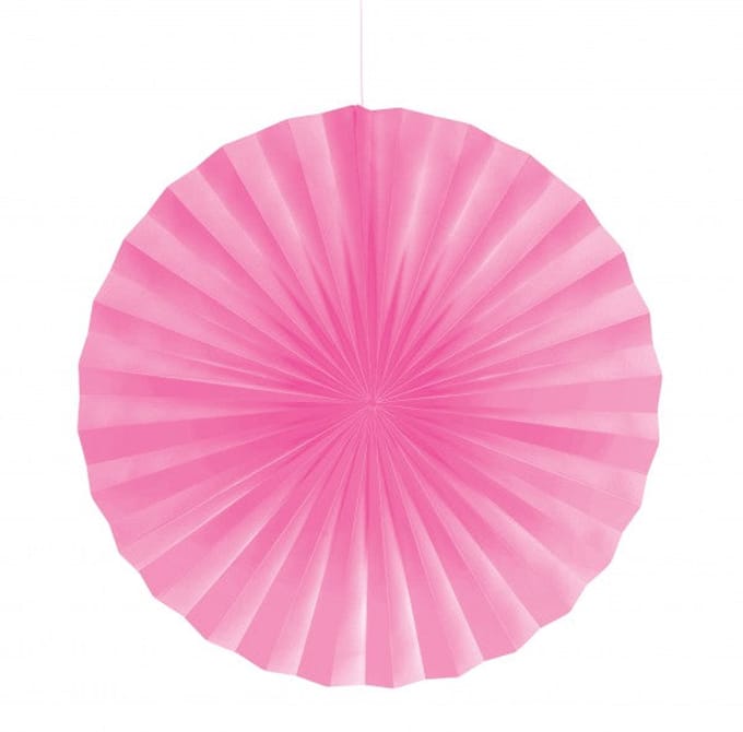 Papieren decoratieve waaier snoeproze 41cm