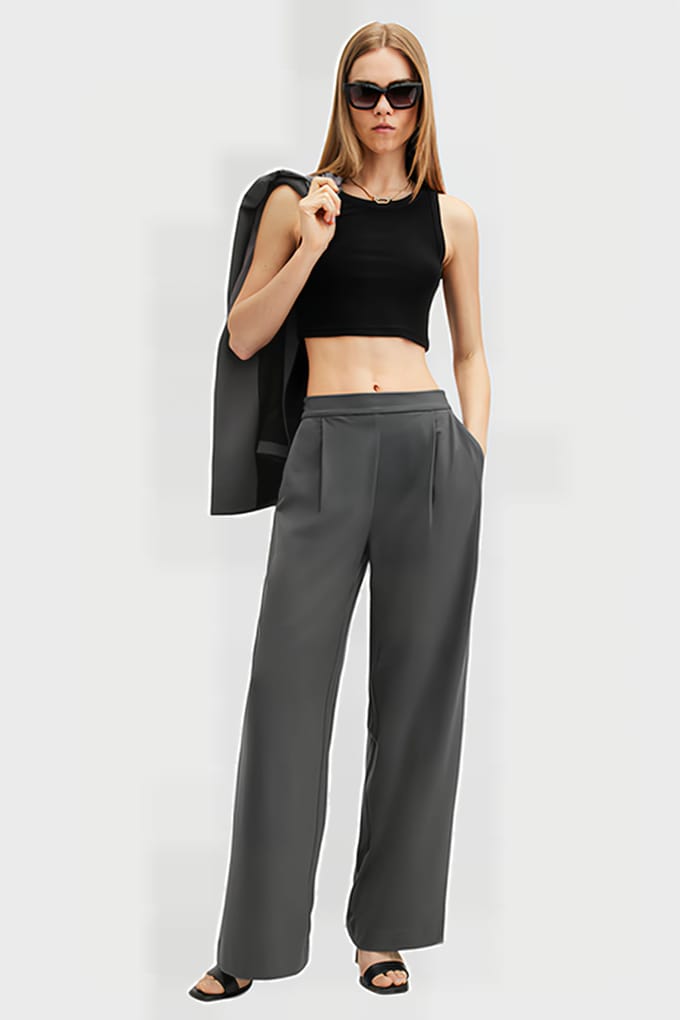 AllSaints Aleida Wltri Trouser Eiffel Grey Taglia: 2 | Pantaloni Outlet | Donna | Grigio