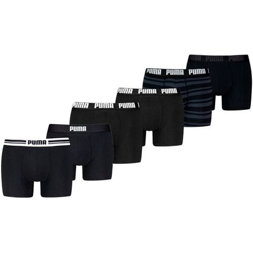 Puma Boxershorts - 6 pack Zwarte heren boxers - Black - Heren Ondergoed - Maat M