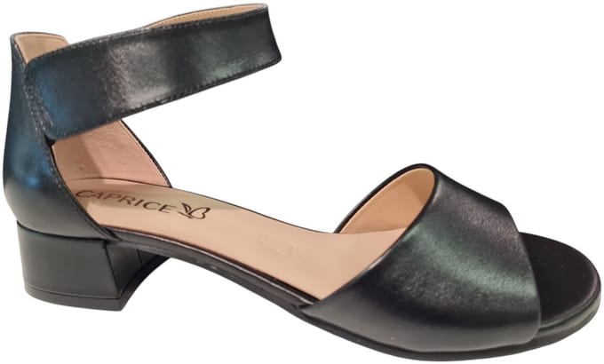 Caprice Leren Dames Sandaletten - Zwart - 37.5