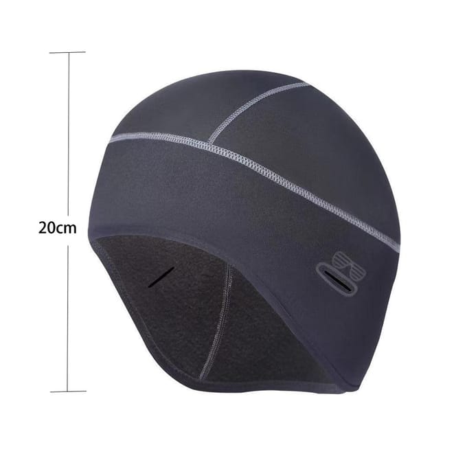 Casque de sécurité d'équitation simple face Bonnette de casque imperméable Chapeau chaud Moto Cyclisme Bonnet gray