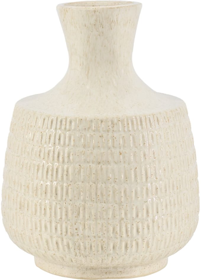HomeBound by KY | Aardewerk vaas souk beige | bloemenvaas | 19x19x25,5cm