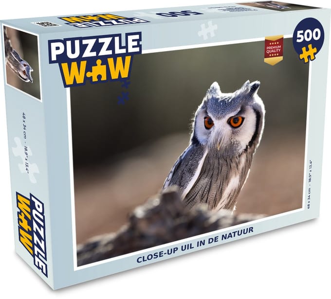 Puzzel Uil - Macro - Dier - Legpuzzel - Puzzel 500 stukjes