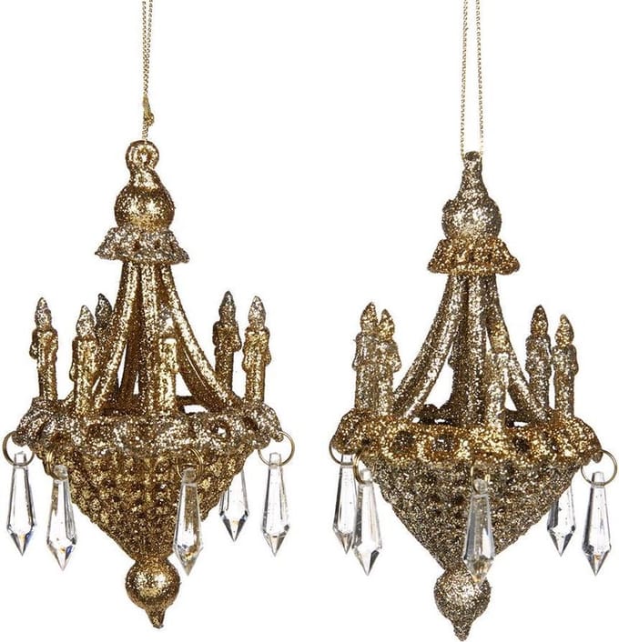 Goodwill - Kerstbal - kunststof - Goud - D5 x H13 cm - 2 stuks