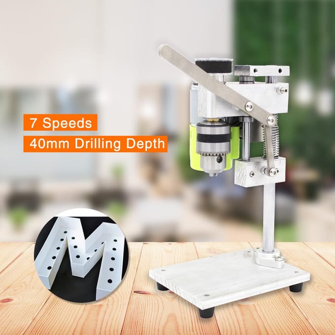 Mini-boormachine voor bankboormachine Boorkop met variabele snelheid 1,5-10 mm voor doe-het-zelf hout Silver US Plug
