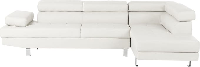 NORREA - Hoekbank - Wit - Linkerzijde - 260 cm - Kunstleer
