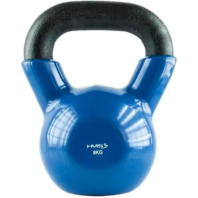 HMS KNV Serie - Kettlebell - 8 kg - Ergonomische Handgreep - Nikkelblauw