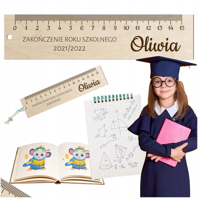 SMX Design - Houten Schoolliniaal - 15cm - Gepersonaliseerd - Met Naam