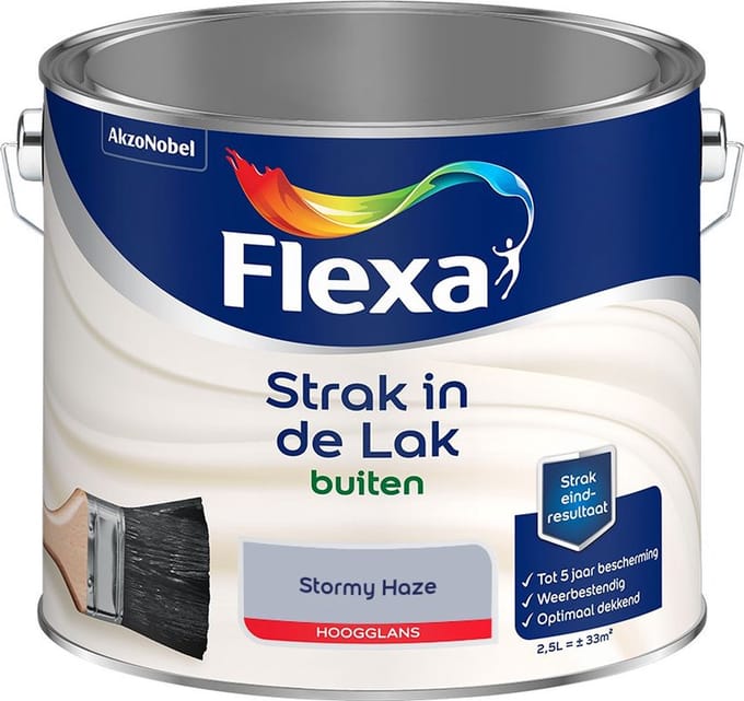 Flexa - Strak In De Lak Buitenlak Hoogglans - Stormy Haze - Mengverf - 2,5 L