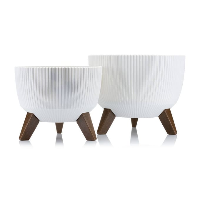 HowHomely Rosa Eco Linea - Set van Recyclebare Potten - Milieuvriendelijk - Wit