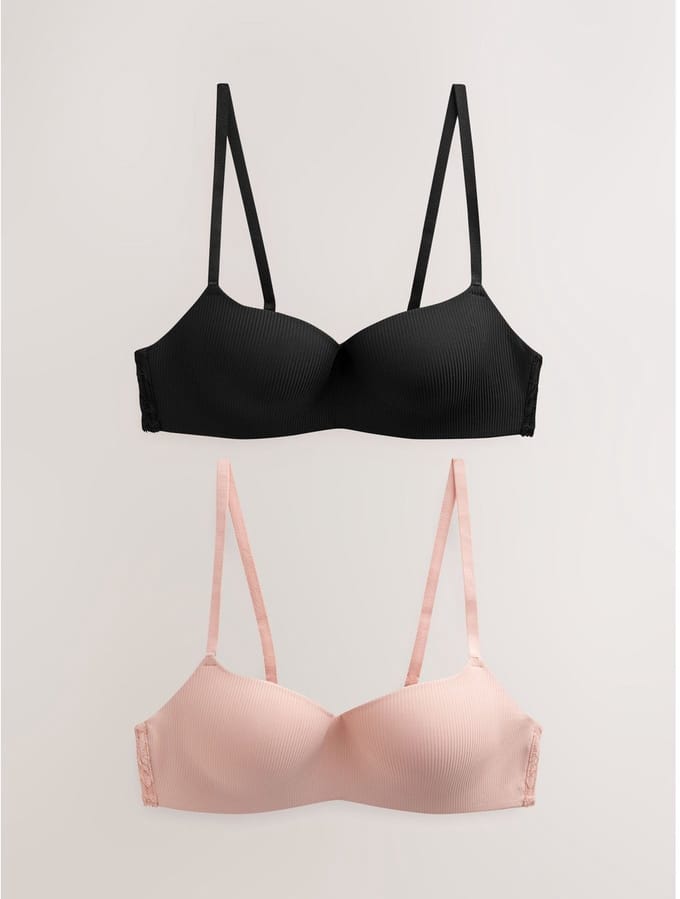 Next - Dames - Set van 2 Ultimate Comfort beha's met lichte vulling zonder beugel - Zwart