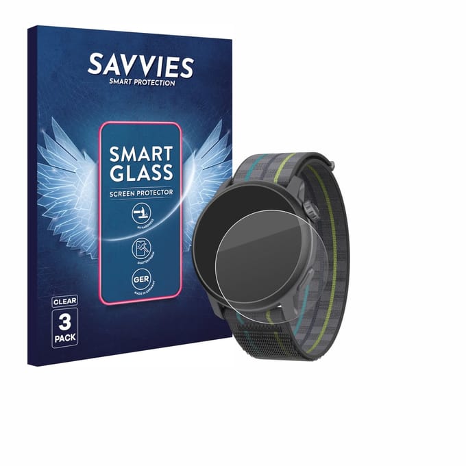 3 Stuks Savvies Screenprotector - geschikt voor Coros Pace 3 - beschermfolie glas transparant
