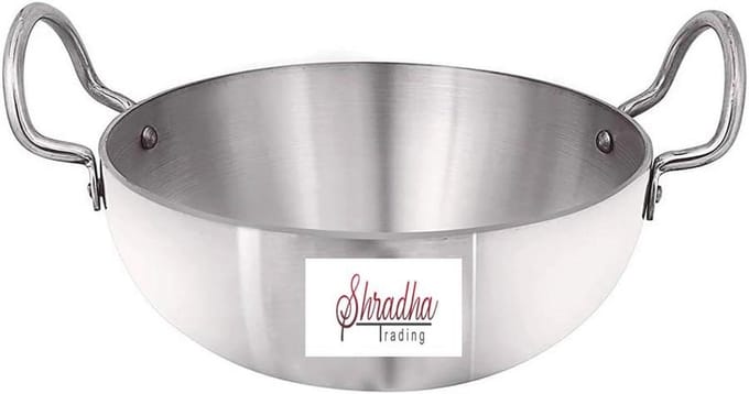Aluminium Indiase Kadai - 12 Inch Kookpan met Handgrepen