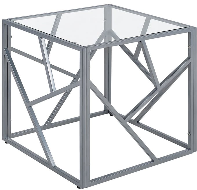 ORLAND - Bijzettafel - Zilver - Glas