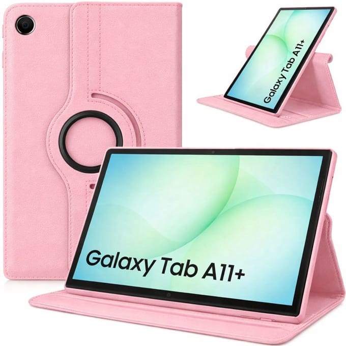 Arara Hoes Geschikt voor Samsung Galaxy Tab A11 Plus - 360° draaibaar - tablethoes - Roze
