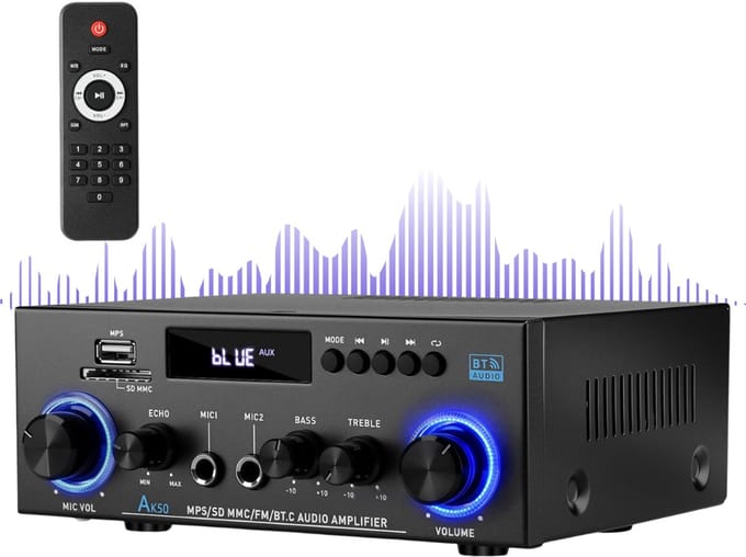 CRLYN® Audio Versterker - Stereo Versterker - Amplifier- Complete Set