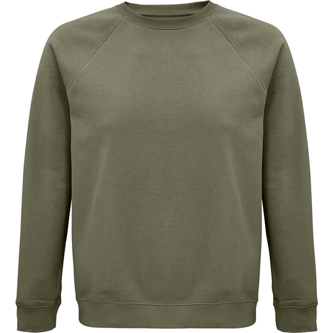 SOLS Unisex Adult Space Organic Raglan Sweatshirt (Khaki)