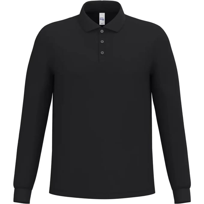Polo van piqué stof met lange mouwen iDeal Basic Brand