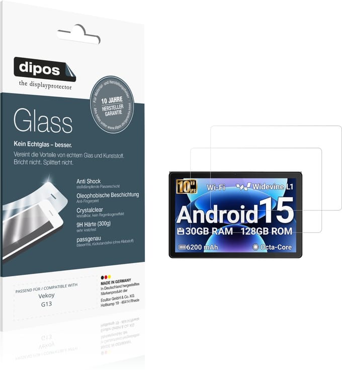 dipos – 2x Pantserfolie geschikt voor Vekoy G13 | 9H Screenprotector