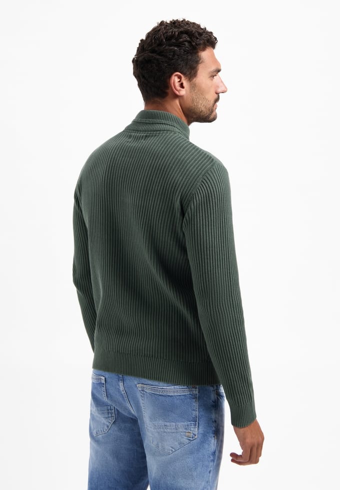 No Excess Pullover Half Zip Rib Variation Dark Green Maat: 3XL | Sweaters Outlet | Heren | Groen