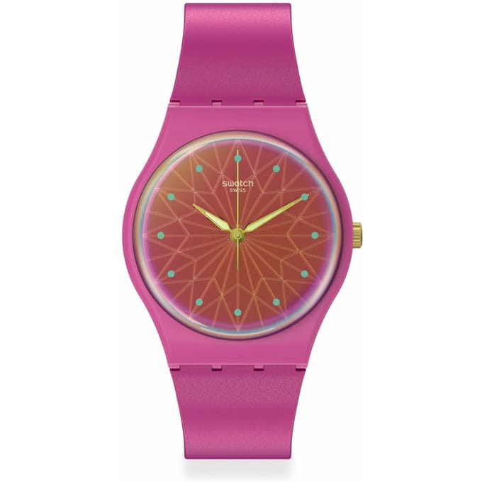 Swatch FANTASTIC FUCHSIA Polshorloge SO28P110 Roze brown