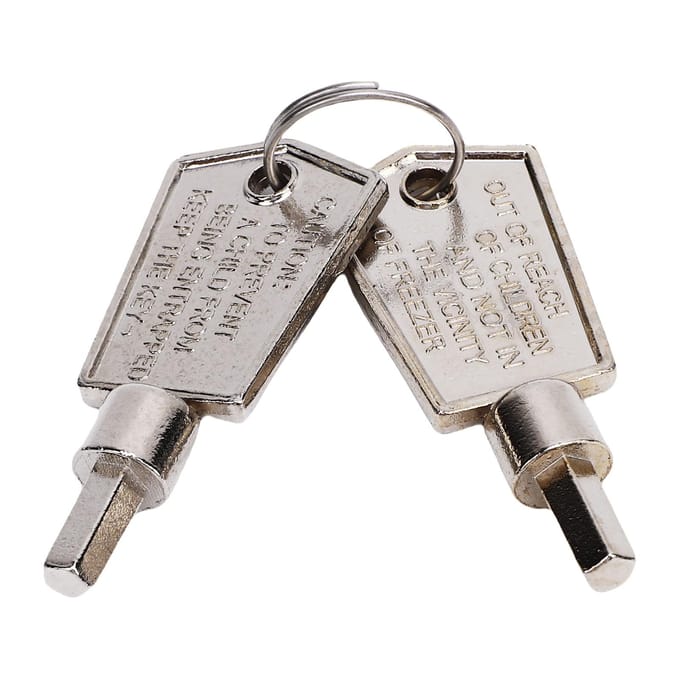 2 STUKS Vriezer Sleutels Aluminiumlegering Draagbaar Vijfhoekig Koelkast Kast Glazen Deur Sleutel gray