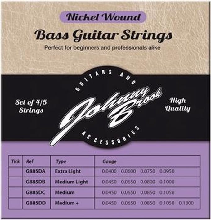 Set van 4 Nickel Wound Basgitaar Snaren - Gauge Medium