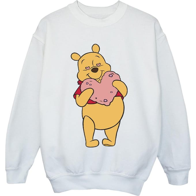Disney Meisjes Winnie The Pooh Sweatshirt met hartjesogen (Wit)