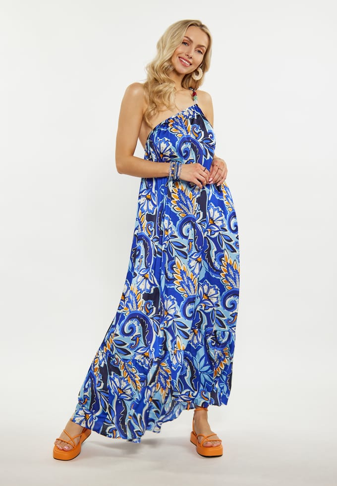 IZIA Jurk Dames Blauw Veelkleurig