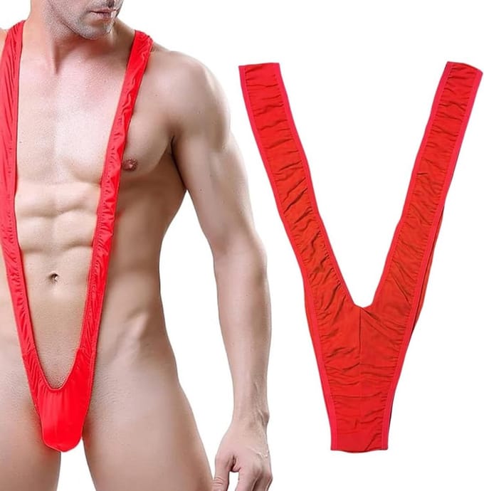 Grappig Borat Kostuum voor Mannen, Rood, One Size, Perfect voor Feestjes en Verkleedpartijen, Polyester Set