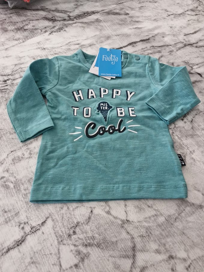 Feetje - Jongens - Shirt Lange mouw - Mint/Melange - Mt 56