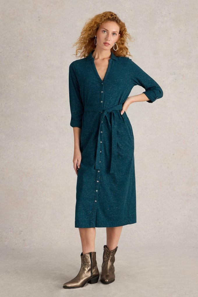 White Stuff Annie Sparkle Jersey Dress Teal Multi Taglia: 8 REGULAR | Abiti in T-Shirt Outlet | Donna | Ciano