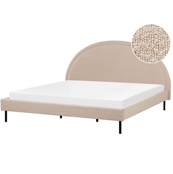 MARGUT - Bed - Beige - 180 x 200 cm - Bouclé