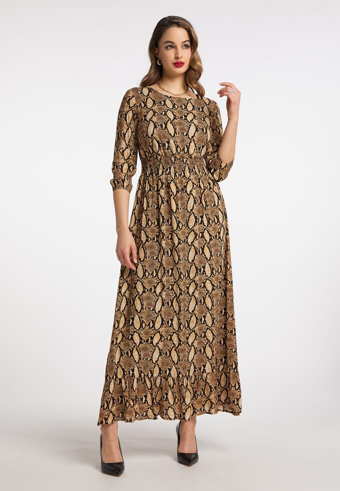 Faina Maxi jurk nelice Dames beige slang