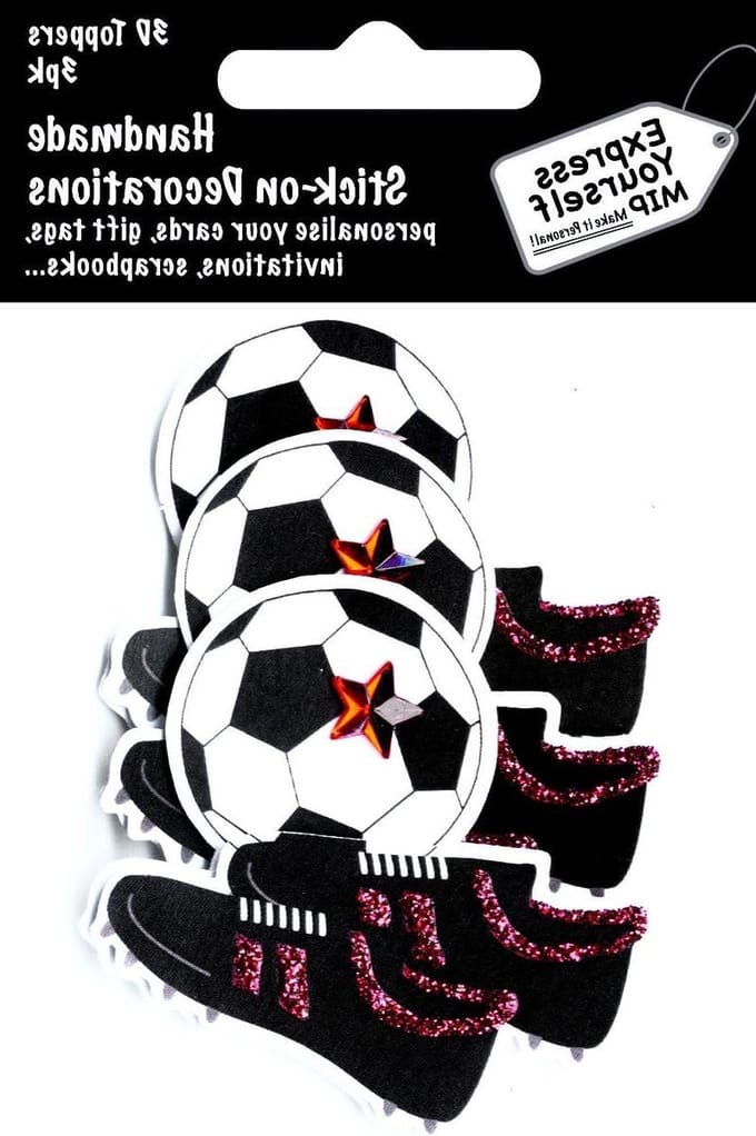 Voetbal Toppers - Zelfklevende Stickers - Kaarten Maken - 3D Ontwerp - 5x6 cm - Multicolor